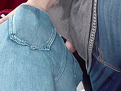 03H2223-Wife with a big butt being mischievous by a molester on the bus