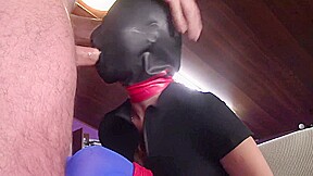 10 Minutes Of Bound Extreme Blowjob And Deepthroat With Huge Cumshot On Pantyhose