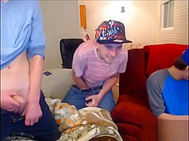 3 str8 guys flashing on webcam