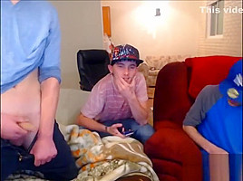 3 str8 guys flashing on webcam