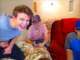 3 str8 guys flashing on webcam