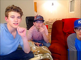 3 str8 guys flashing on webcam