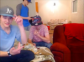 3 str8 guys flashing on webcam