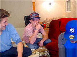 3 str8 guys flashing on webcam