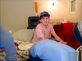 3 str8 guys flashing on webcam