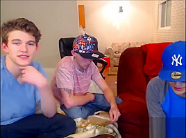 3 str8 guys flashing on webcam