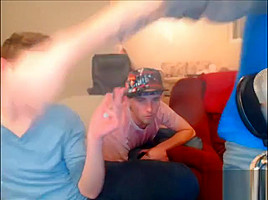 3 str8 guys flashing on webcam