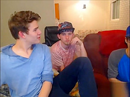 3 str8 guys flashing on webcam