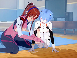 3d Hentai And Hentai 3d In [evangelion]mari And Rei Threesome