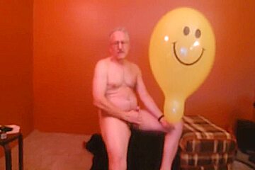 75) Smiley Balloon Jerk-off -- Will He Pop? -- Balloonbanger