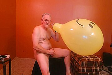 75) Smiley Balloon Jerk-off -- Will He Pop? -- Balloonbanger