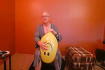 75) Smiley Balloon Jerk-off -- Will He Pop? -- Balloonbanger