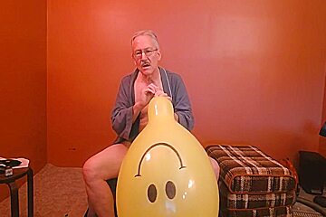 75) Smiley Balloon Jerk-off -- Will He Pop? -- Balloonbanger