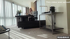 A Trapped Redhead Boss Gets Her Ass Fucked In The Office By Two French Black Guys!!!