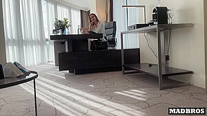 A Trapped Redhead Boss Gets Her Ass Fucked In The Office By Two French Black Guys!!!