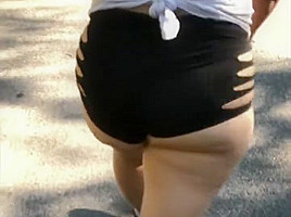 A day out with wife in booty shorts