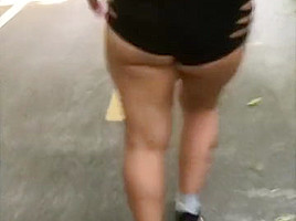 A day out with wife in booty shorts