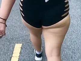 A day out with wife in booty shorts