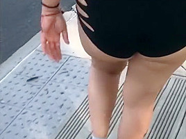 A day out with wife in booty shorts