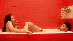 ANNIVERSARY CELEBRATING ROMANTIC FUCK IN RED BATH