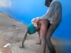 African lovers being watched during the public copulation