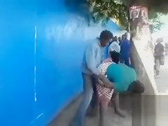 African lovers being watched during the public copulation