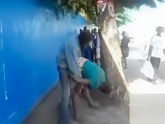 African lovers being watched during the public copulation
