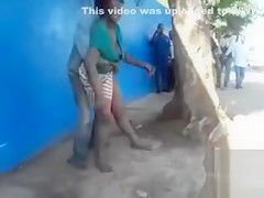 African lovers being watched during the public copulation