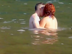Amateur Couple Playing At Beach Madeira Island Seixal