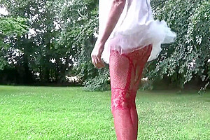 Amateur Outdoor Transvestite Sounding Urethral Lingerie 202