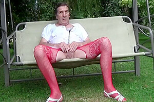 Amateur Outdoor Transvestite Sounding Urethral Lingerie 202