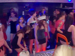 Amateur party eurobabes lick pussy in a club