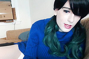 Amazingly Cute CrossDresser Cums Twice