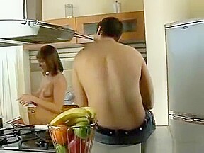 An anal fuck at the kitchen sink