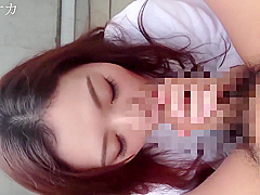 Asian Redhead Babe Makes Blowjob, POV