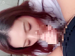 Asian Redhead Babe Makes Blowjob, POV