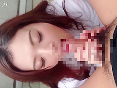 Asian Redhead Babe Makes Blowjob, POV