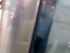 Asian babe inspected while she waits