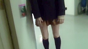 Asian babe shows panties