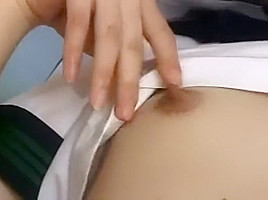 Asian girl with a hairy twat gets a poke and squirms in pleasure