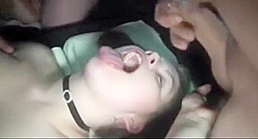 Attractive college girl fucked and blowjob in group