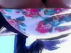 Awesome out door up-skirt thong