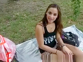 Awesome public sex adventure with hot babe