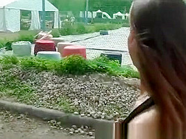 Awesome public sex adventure with hot babe