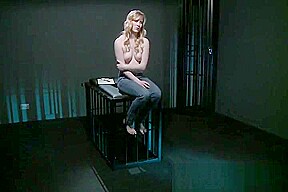 BDSM XXX Hooded and suspended subs get their holes fucked deep