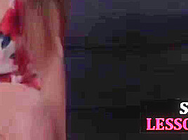 BDSM deepthroat babe tormented on Hitachi in 3some