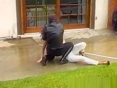 BDSM dyke Summer Cummings riding plastic cock hard