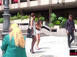 BDSM public babe humiliated outdoor by master and domina