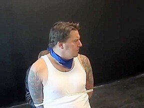 BG Hot beefy executive bound, gagged and stripped