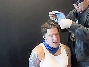 BG Hot beefy executive bound, gagged and stripped